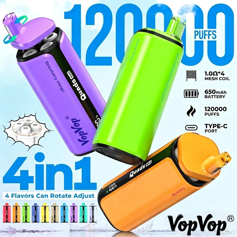 VopVop 120,000 Puffs Disposable Vape – 4 Flavors in 1 | High Capacity Vape 2026