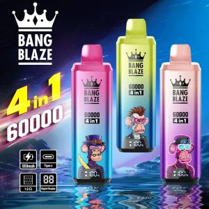 Bang Blaze 60000 60k puffs 4 in 1 flavors latest original rechargeable LCD display disposable vaporizer