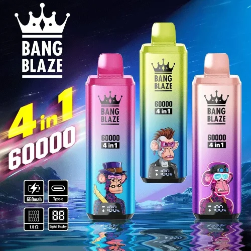 Bang Blaze 60000 60k puffs 4 in 1 flavors latest original rechargeable LCD display disposable vaporizer