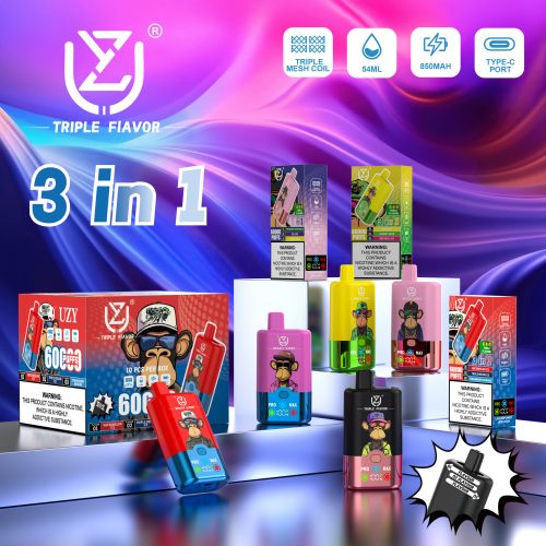 UZY Triple Option 60000 Puffs 3-in-1 Rechargeable Disposable Vape