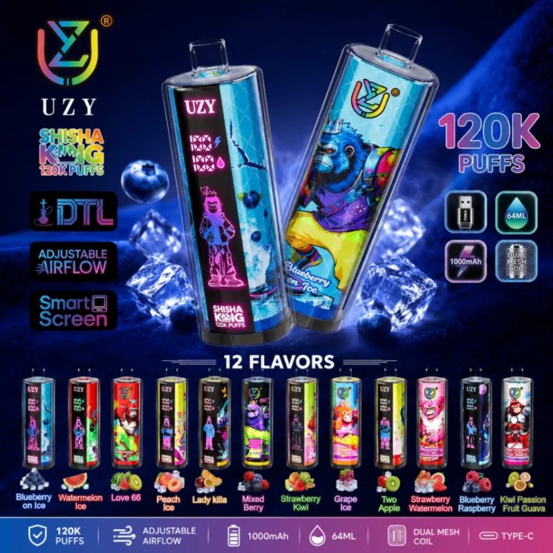 UZY Shisha Hookah King 120000 Puffs Crystal Design Disposable Vape